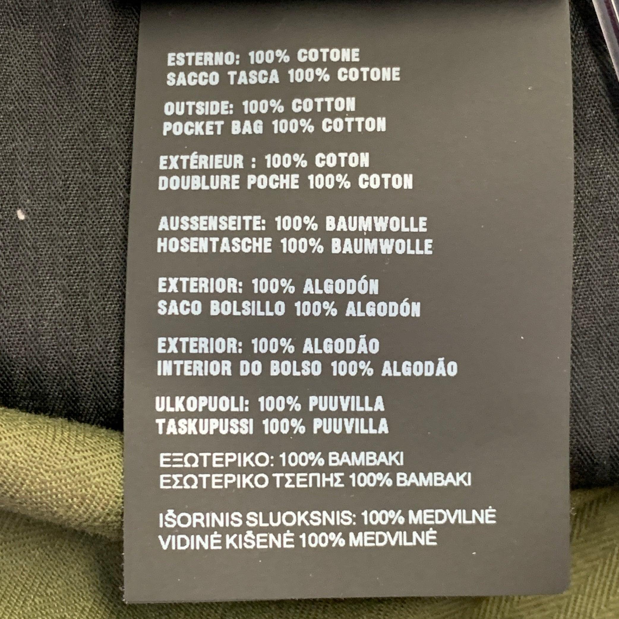 PRADA Taille 36 Vert Olive Coton fuselé Poignets élastiques Fermeture éclair Pantalon décontracté en vente 5