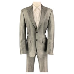 PRADA Size 36 Light Gray Wool Silk Notch Lapel Suit