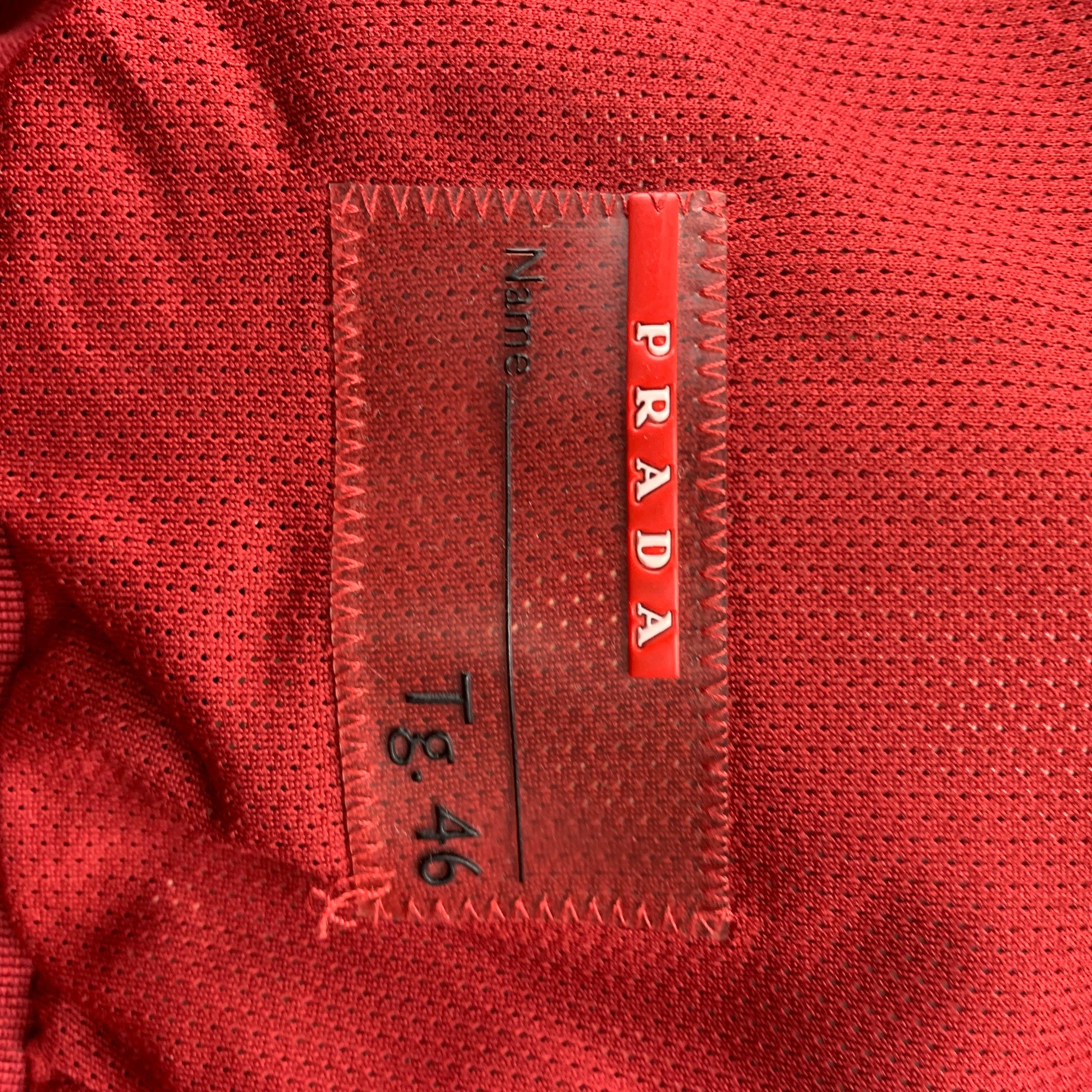 PRADA Size 36 Red Polyester Windbreaker Jacket 1