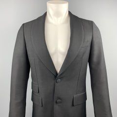 PRADA Size 36 Regular Black Solid Wool / Mohair Shawl Collar Sport Coat