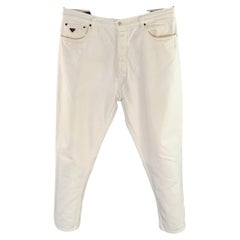 PRADA Size 36 White Denim Button Fly Jeans