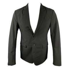 PRADA - Manteau de sport à simple boutonnage en polyester et polyamide noir, taille 38