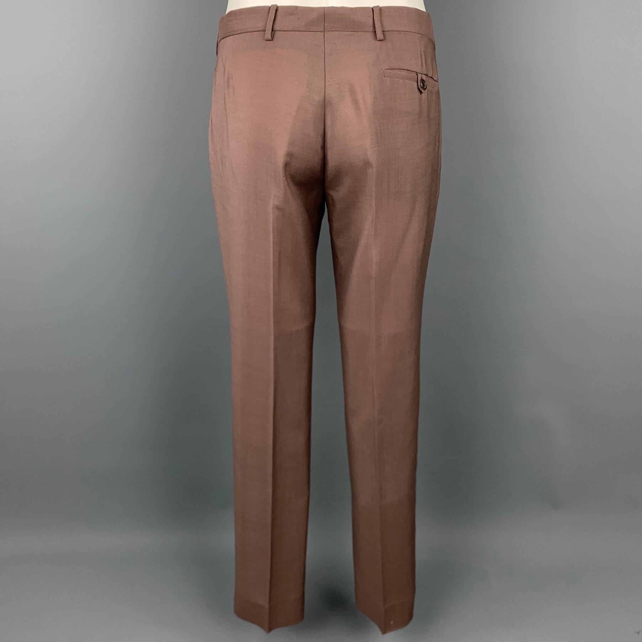 PRADA Size 38 Brown Mohair / Wool Notch Lapel Suit 1