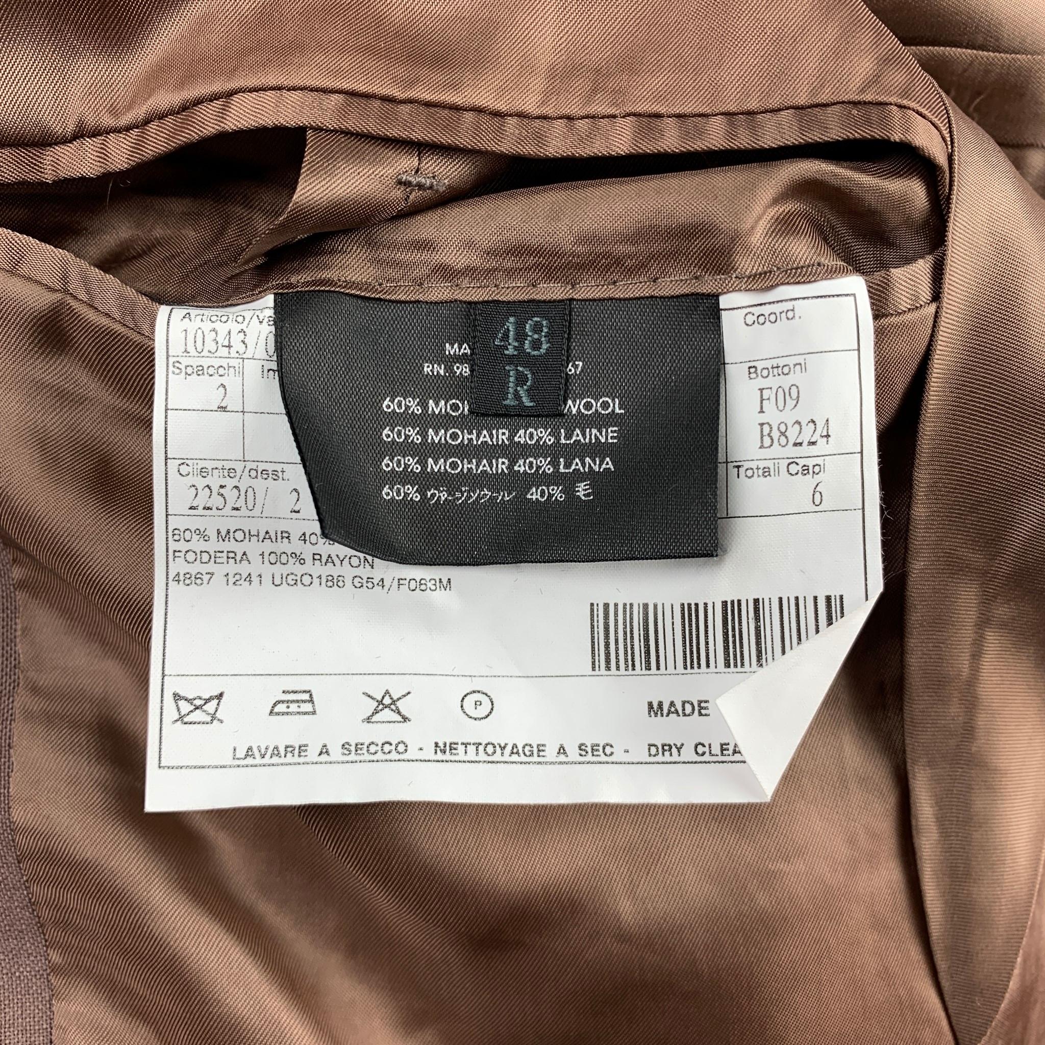 PRADA Size 38 Brown Mohair / Wool Notch Lapel Suit 2