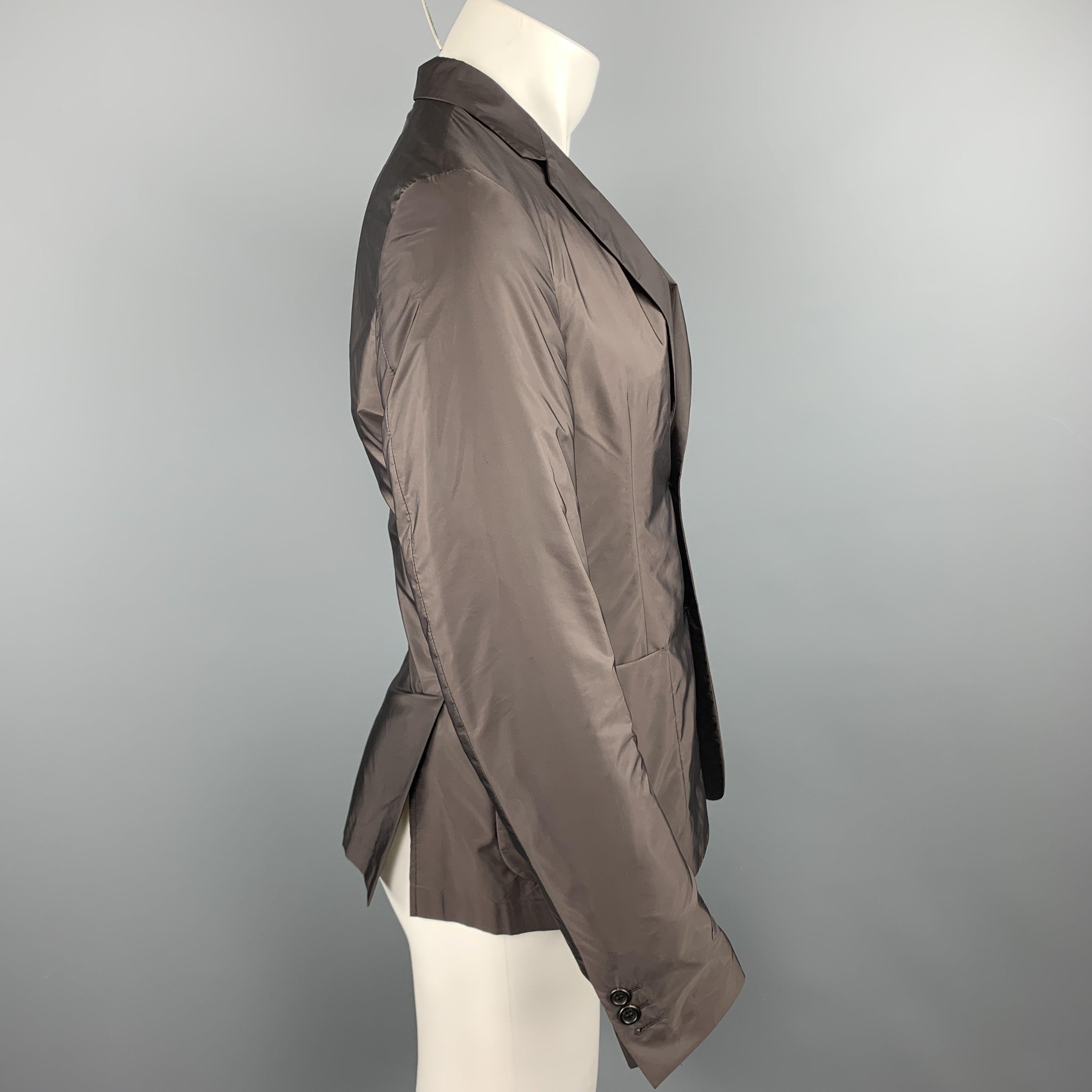 PRADA Size 38 Brown Polyester Notch Lapel Sport Coat In Good Condition In San Francisco, CA