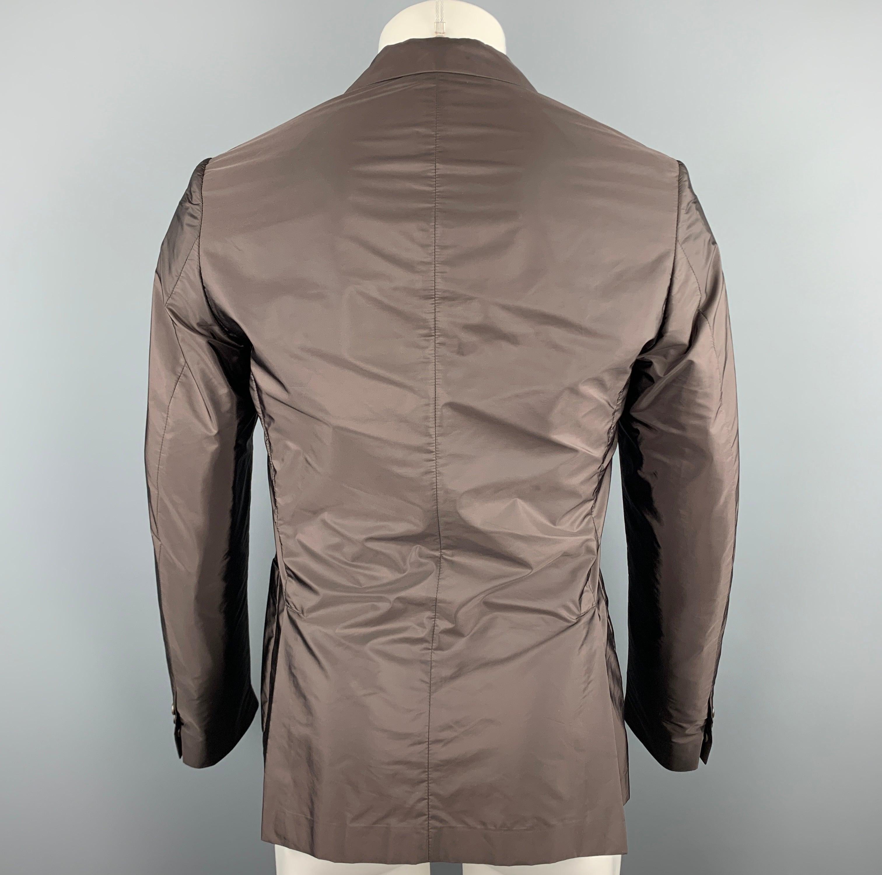 Men's PRADA Size 38 Brown Polyester Notch Lapel Sport Coat