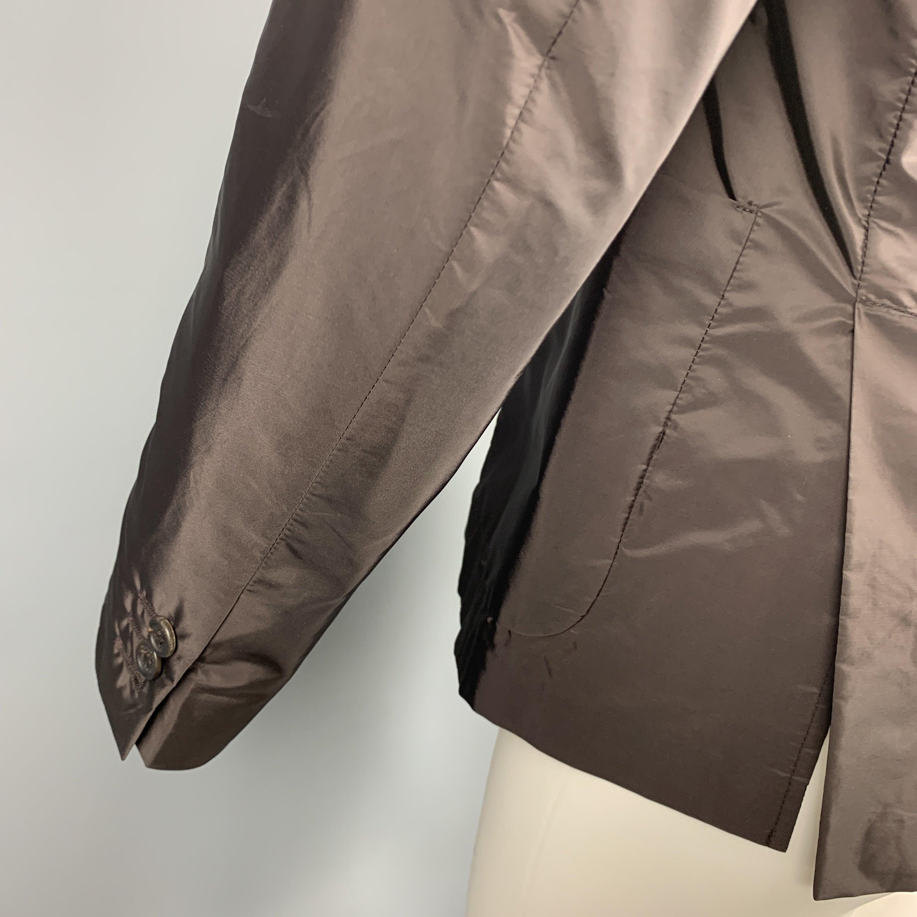 PRADA Size 38 Brown Polyester Notch Lapel Sport Coat 1