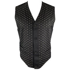 PRADA Size 38 Charcoal Studded Wool FALL 2009 Collection Vest