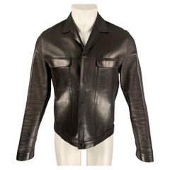 PRADA Taglia 38 Giacca in pelle marrone scuro Prada