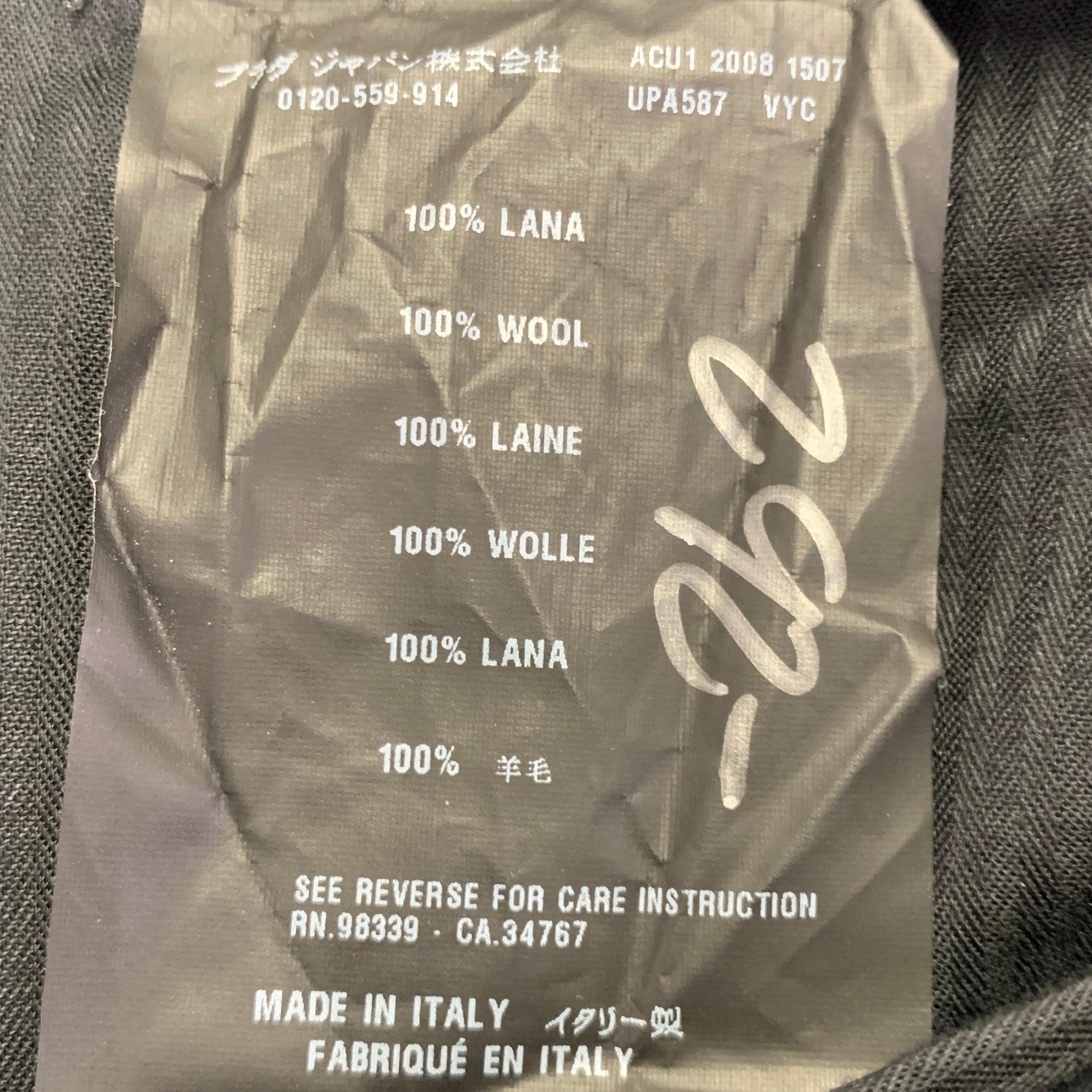 PRADA Größe 38 Grau Texturierte Wolle Flache Vorderseite Kleid Hose Herren im Angebot