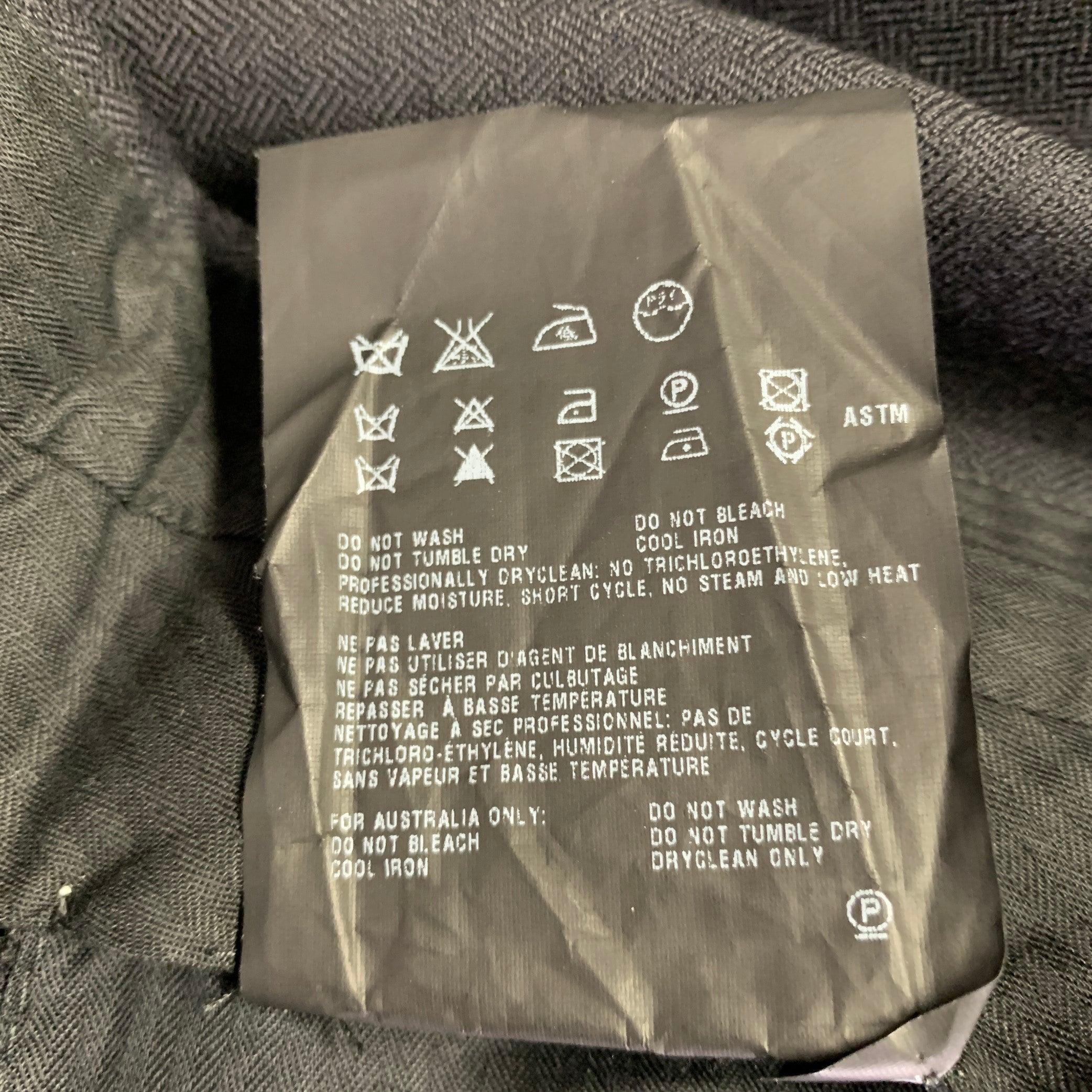 PRADA Size 38 Grey Textured Wool Flat Front Dress Pants For Sale 1