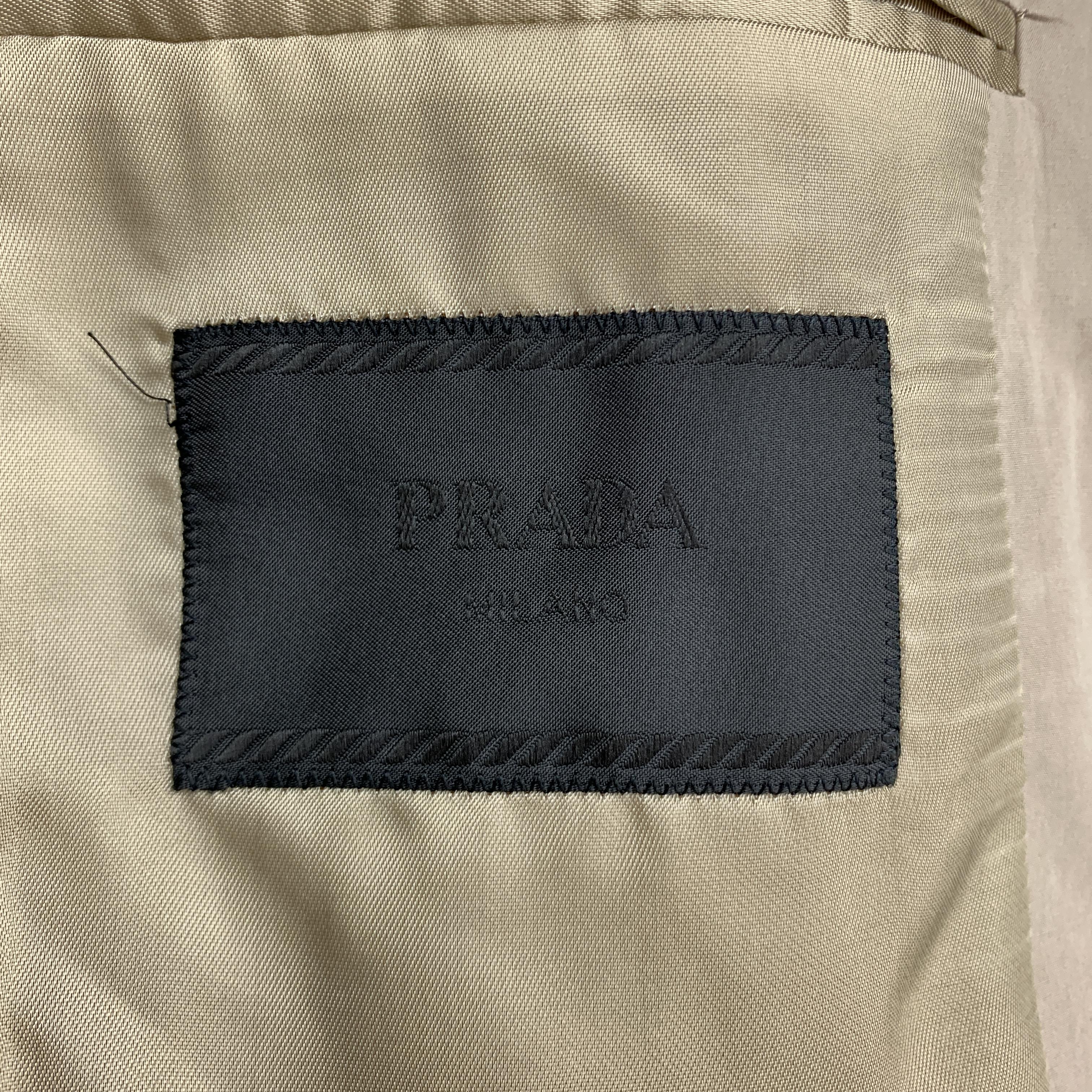 PRADA Size 38 Khaki Beige Cotton Blend Notch Lapel Sport Coat 1