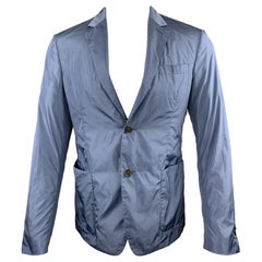 PRADA Size 38 Steel Blue Polyester Notch Lapel Sport Coat