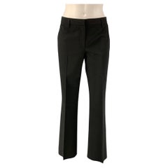 PRADA Size 4 Black Polyester & Elastane Solid Straight Dress Pants