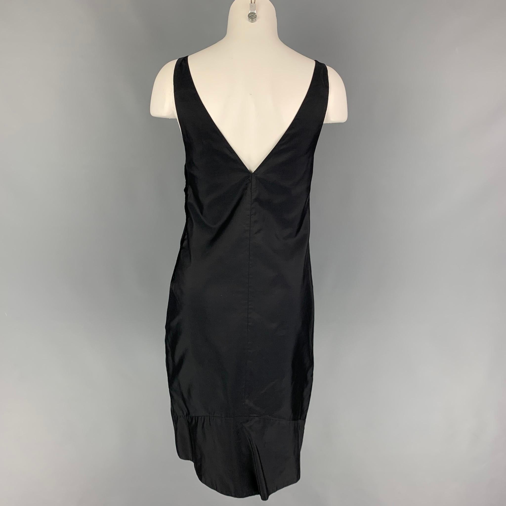 PRADA Size 4 Black Silk Sleeveless Cocktail Dress In Good Condition In San Francisco, CA