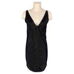 PRADA Size 4 Black Silk Sleeveless Cocktail Dress
