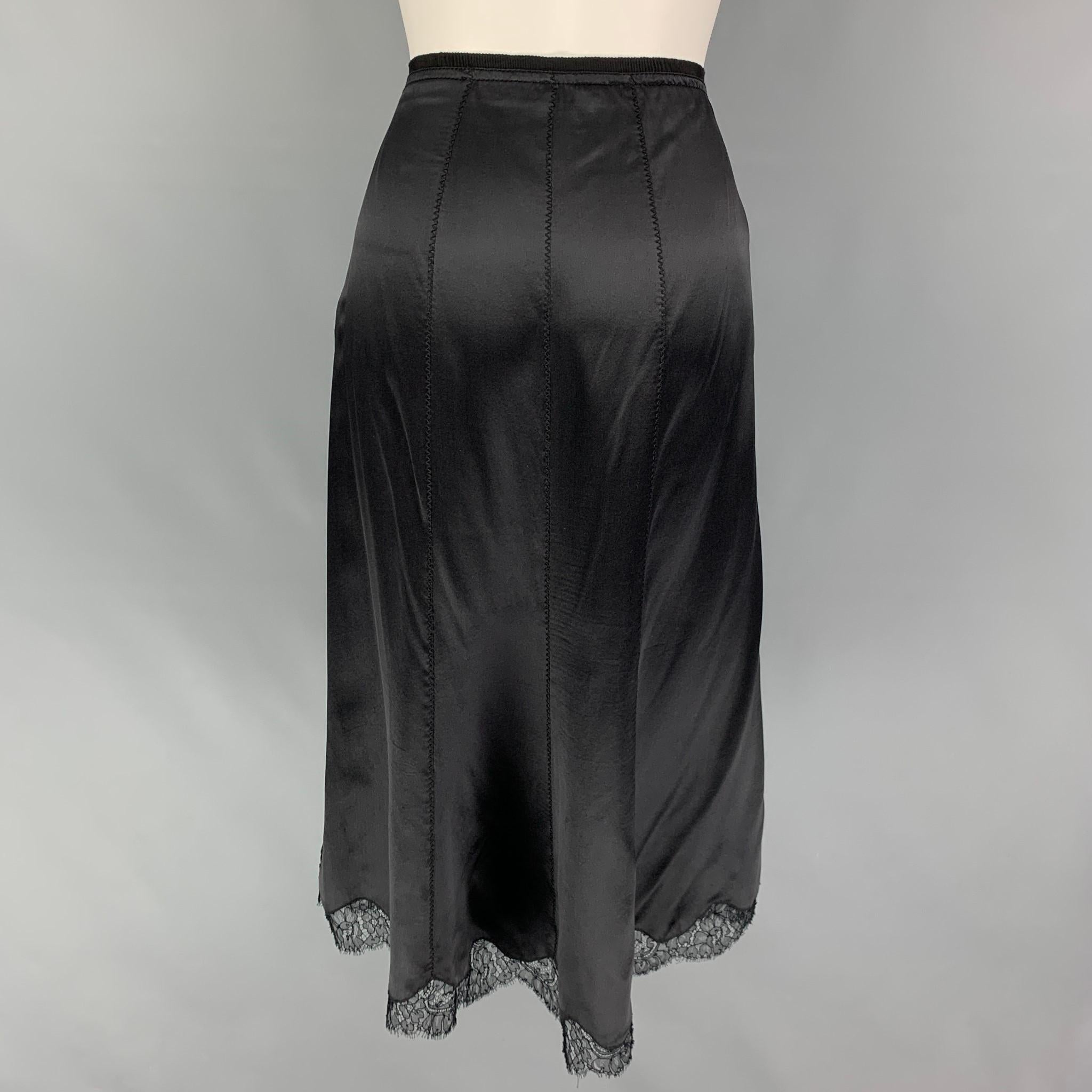 PRADA Size 4 Black Silk Tulip Skirt In Good Condition In San Francisco, CA