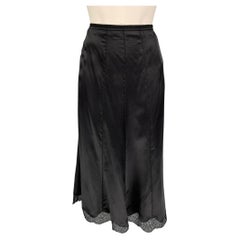 PRADA Size 4 Black Silk Tulip Skirt