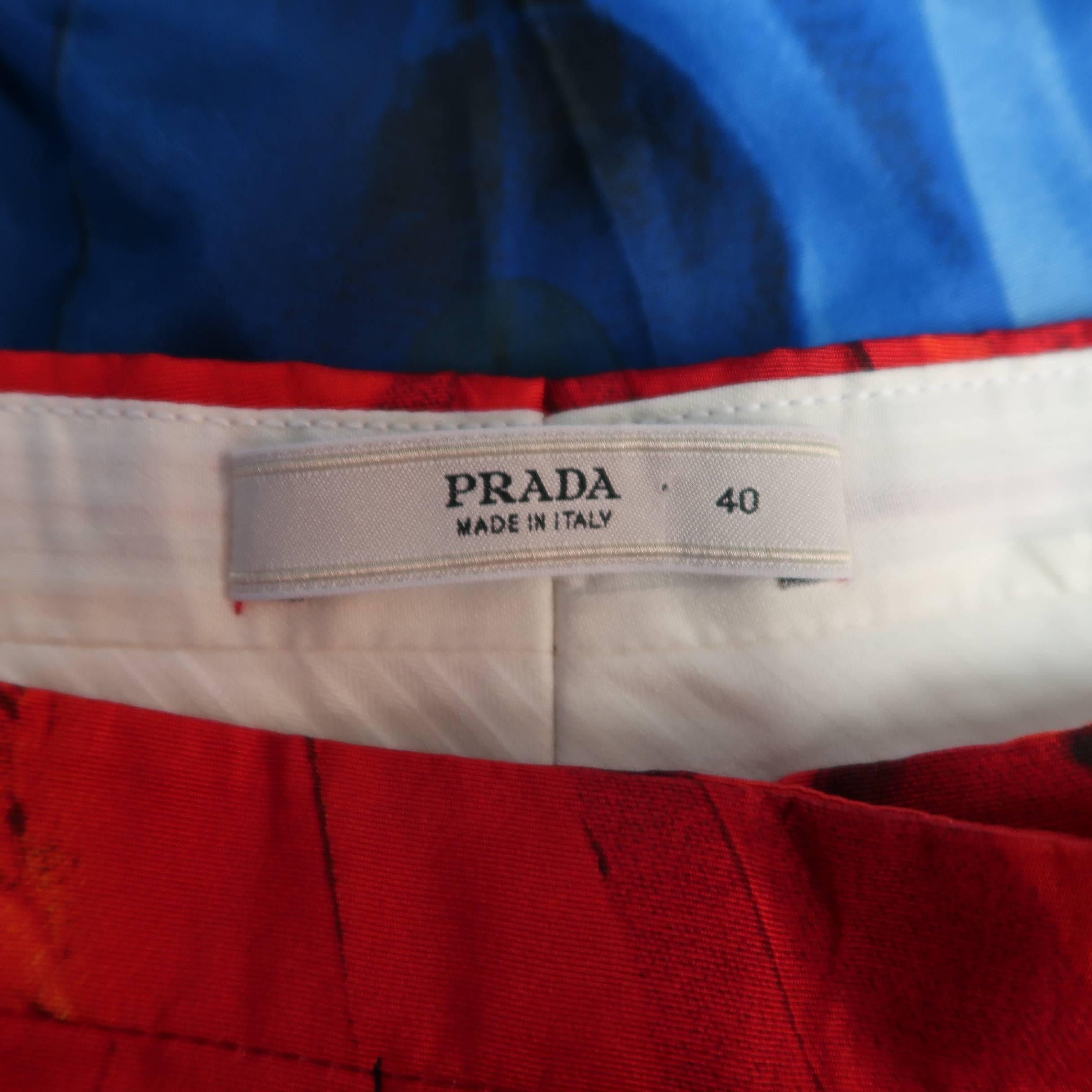 PRADA Pants - Spring 2005 Runway - Blue Red, Yellow Parrot Feather Silk Faille 4