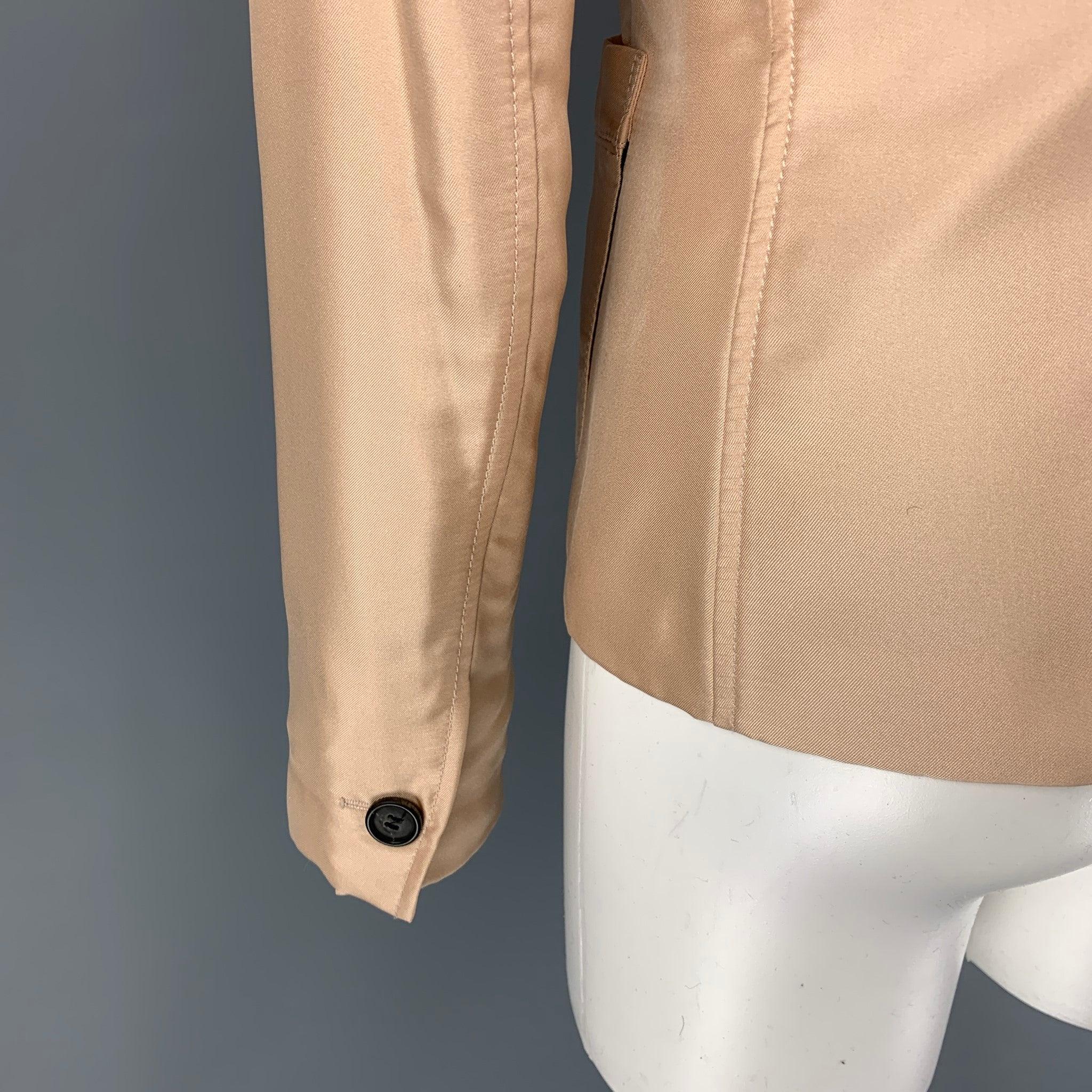 Women's PRADA Size 4 Blush Silk Single Breasted Jacket