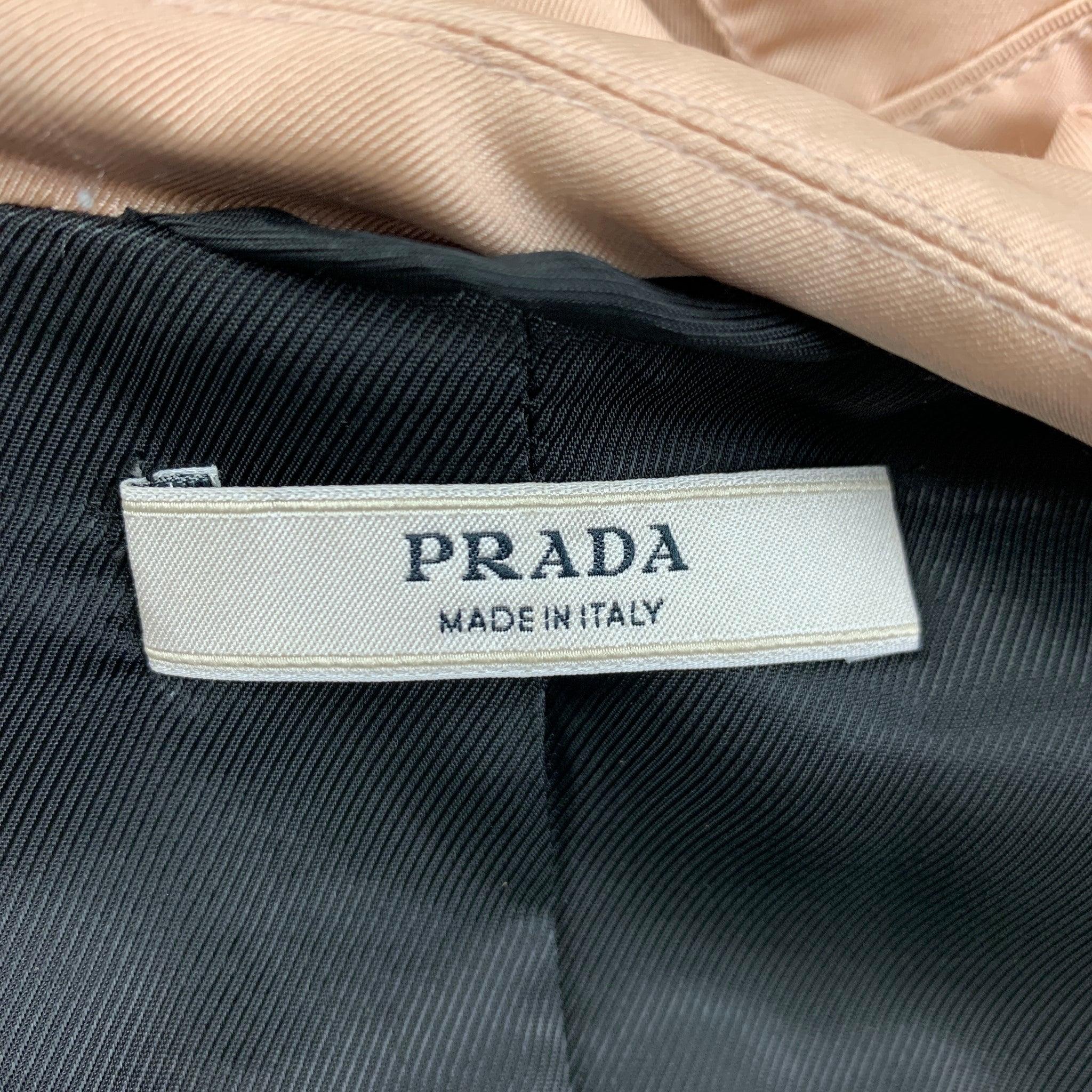 PRADA Size 4 Blush Silk Single Breasted Jacket 3