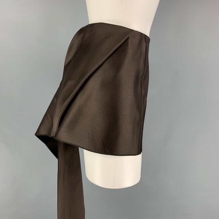 PRADA Size 4 Brown Double Satin Silk Mini Skirt at 1stDibs | prada satin  skirt