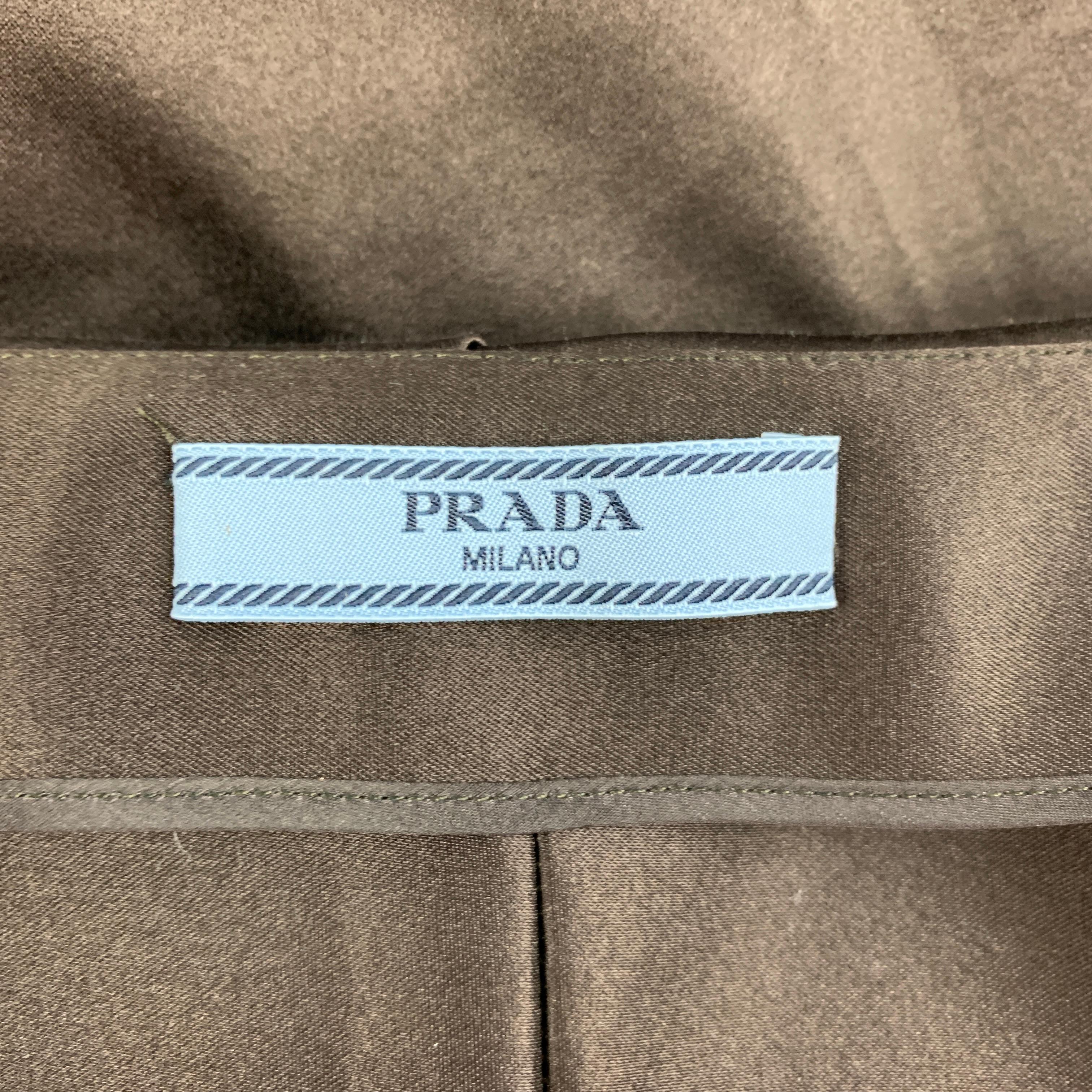 PRADA Size 4 Brown Double Satin Silk Mini Skirt In Excellent Condition In San Francisco, CA