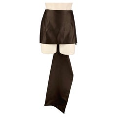 PRADA Size 4 Brown Double Satin Silk Mini Skirt