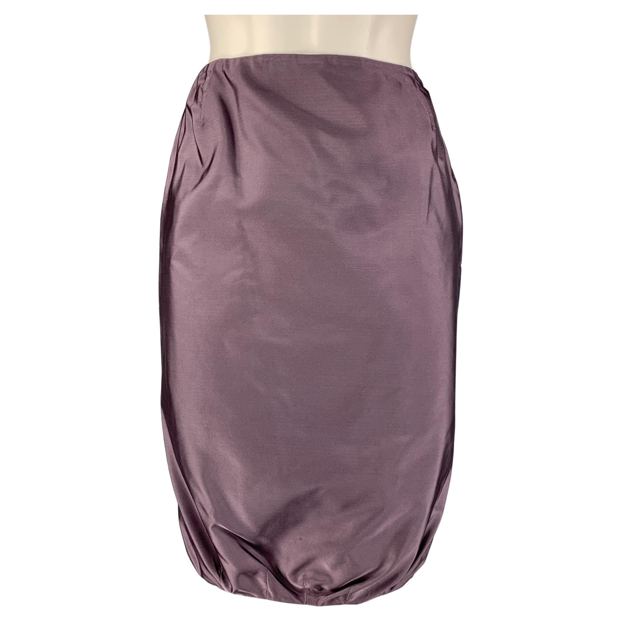 PRADA Size 4 Lilac Silk Solid Skirt