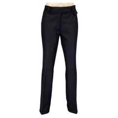 PRADA Size 4 Navy Wool Herringbone Dress Pants