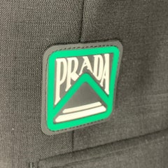 PRADA Size 40 Black Mohair Wool Notch Lapel Sport Coat