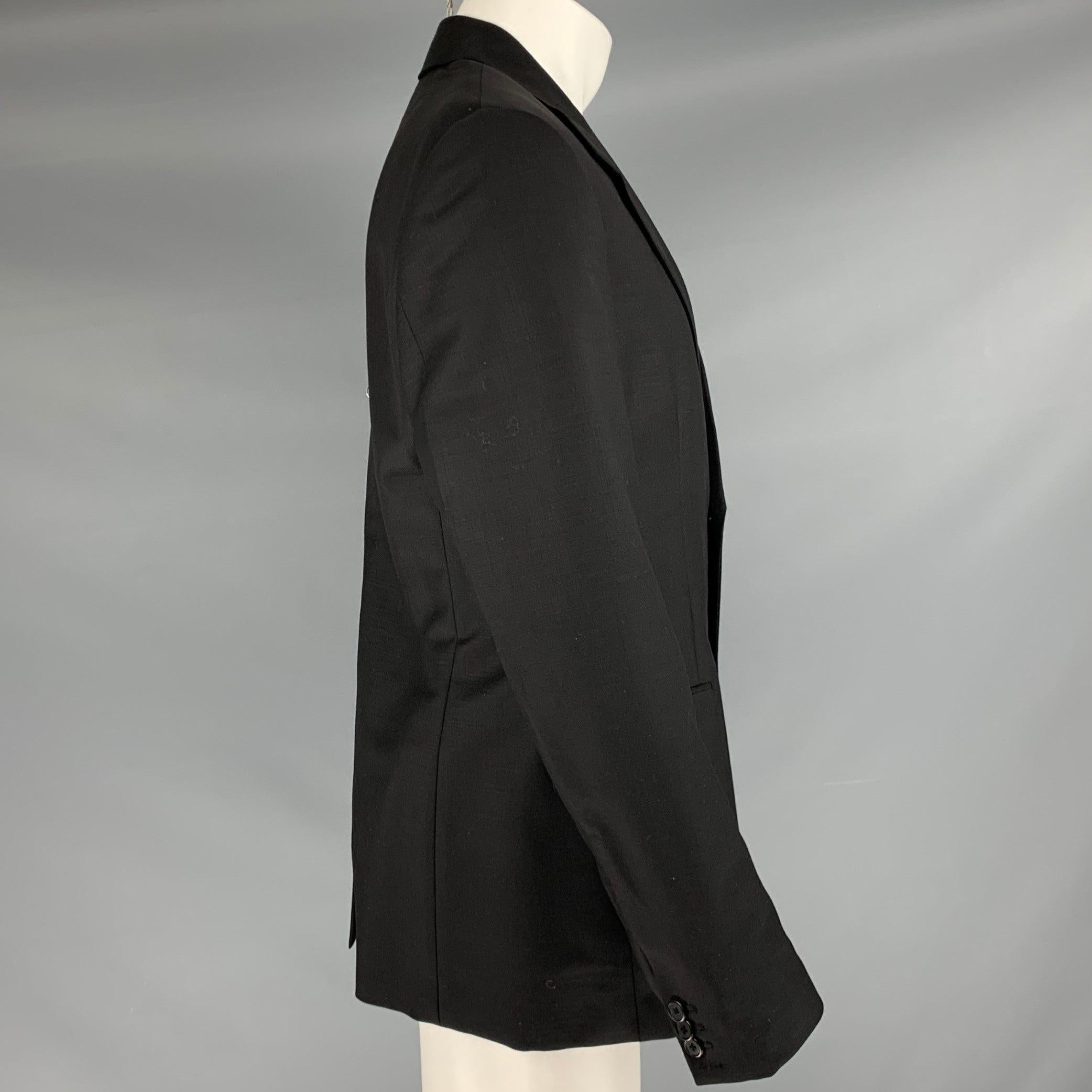 PRADA Size 40 Black Mohair Wool Notch Lapel Sport Coat In Excellent Condition For Sale In San Francisco, CA