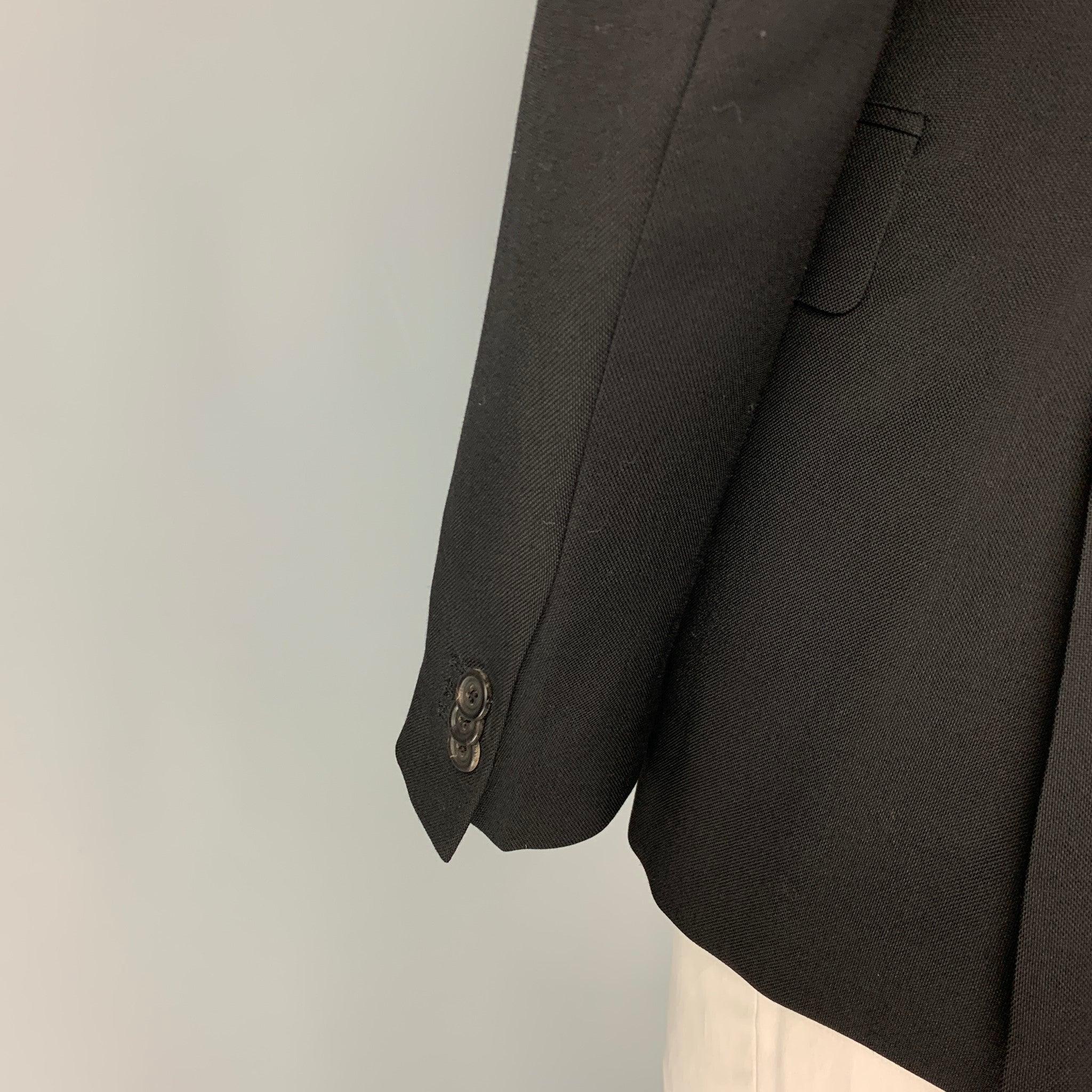 Men's PRADA Size 40 Black Wool Mohair Sport Coat For Sale