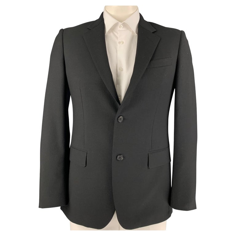 PRADA Size 40 Black Wool Mohair Sport Coat For Sale at 1stDibs