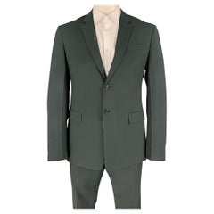 PRADA Size 40 Forest Green Wool Mohair Notch Lapel Suit