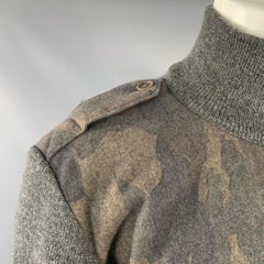 PRADA Size 40 Grey Brown Camouflage Virgin Wool Blend Zip Up Jacket