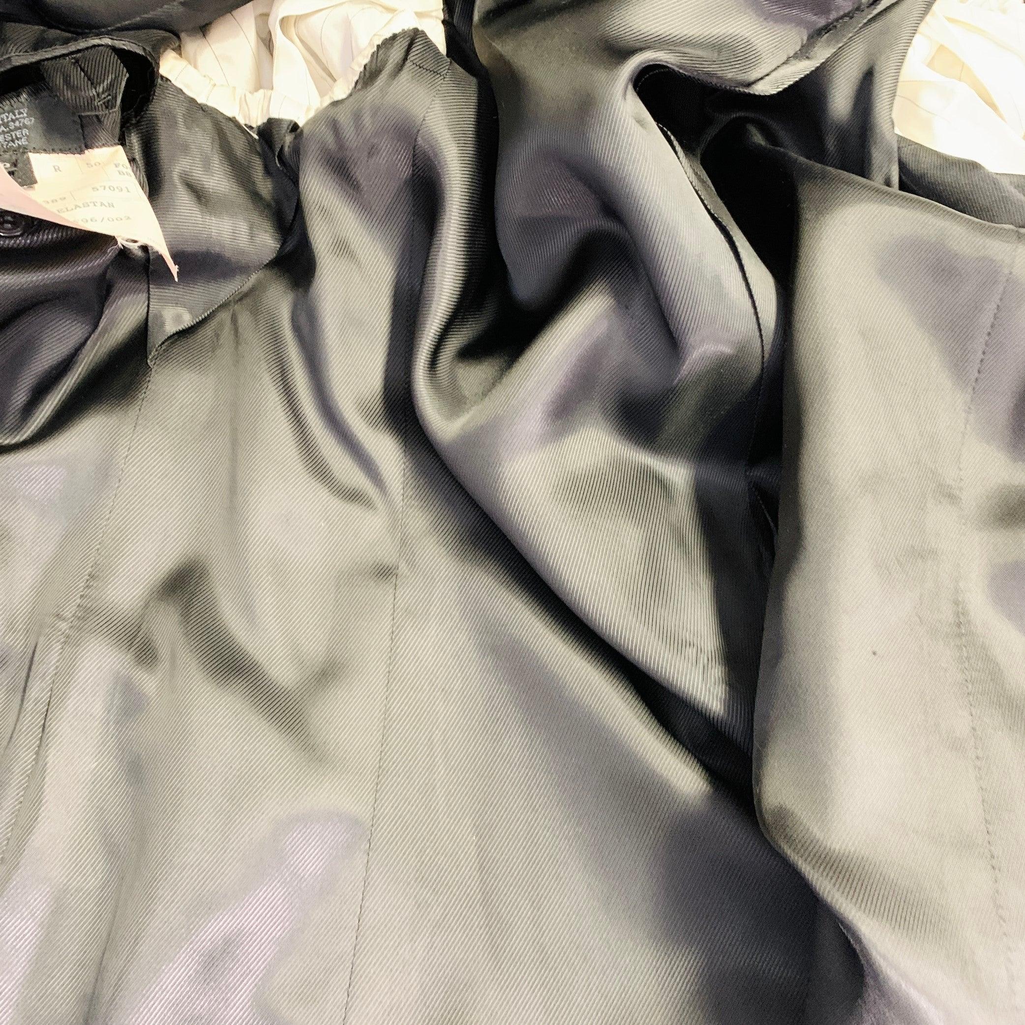 PRADA Taille 40 Regular Noir Polyester Blend Notch Lapel Three Button Sport Coat en vente 6