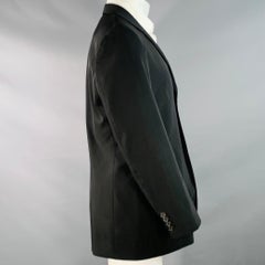 PRADA Taille 40 Regular Noir Polyester Blend Notch Lapel Three Button Sport Coat