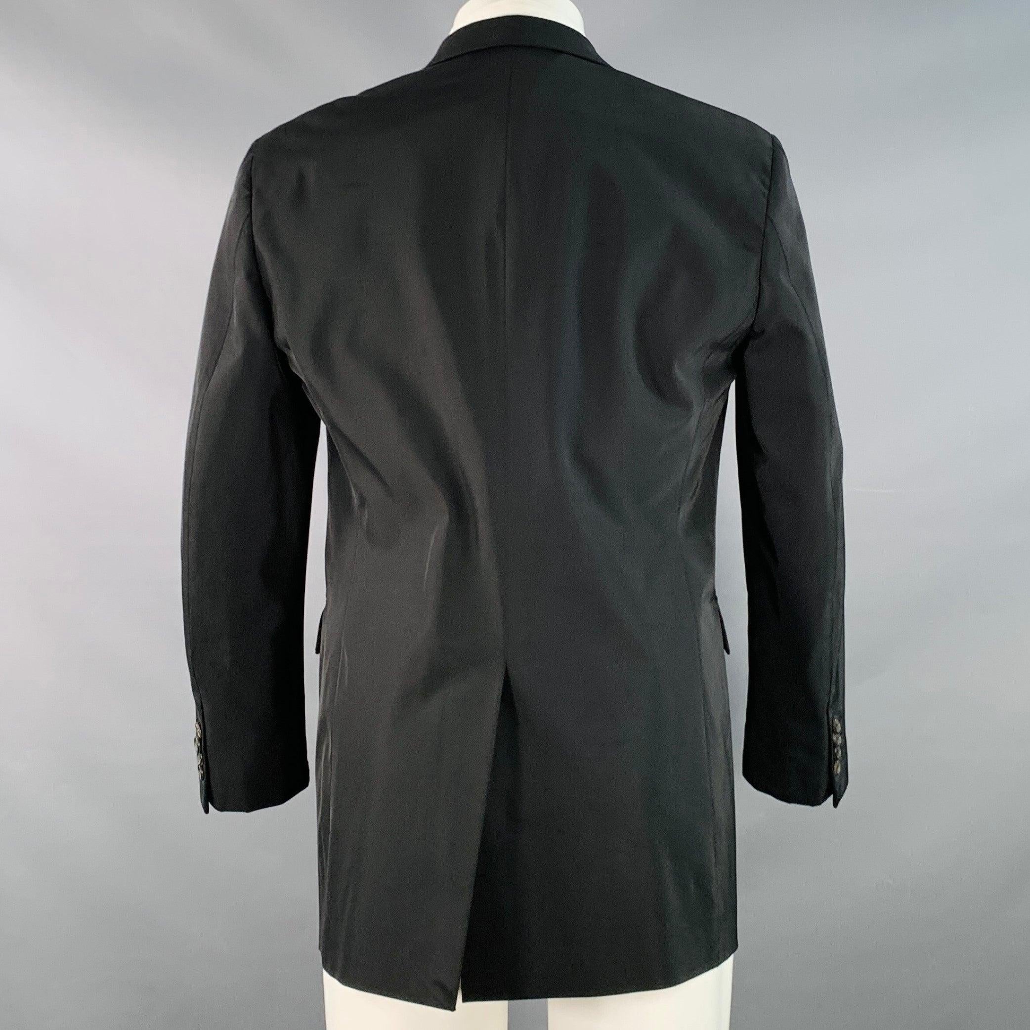 PRADA Taille 40 Regular Noir Polyester Blend Notch Lapel Three Button Sport Coat Bon état - En vente à San Francisco, CA