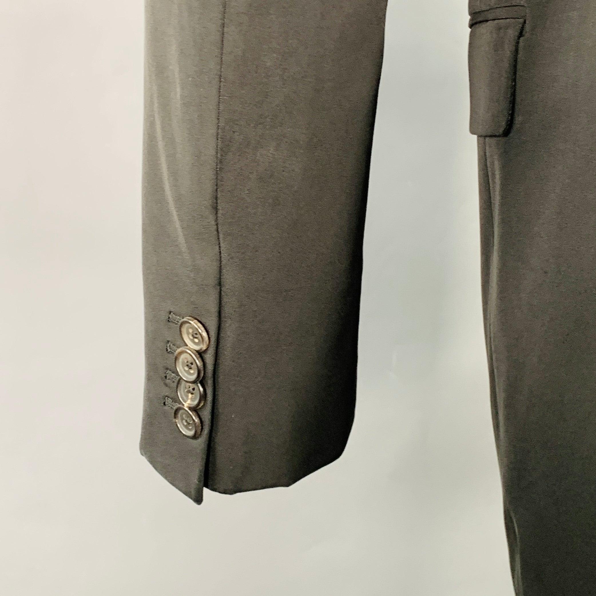 PRADA Taille 40 Regular Noir Polyester Blend Notch Lapel Three Button Sport Coat Pour hommes en vente