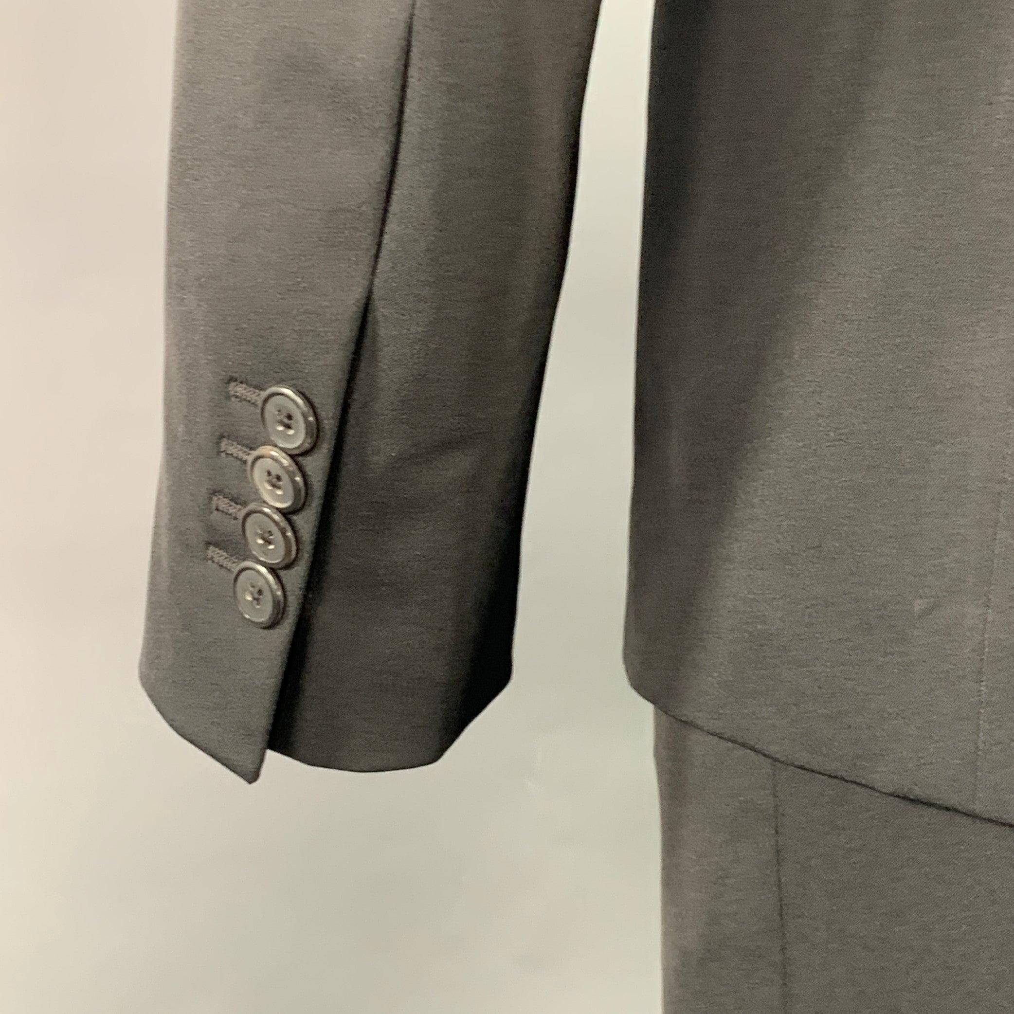 Prada taglia 42 - Abito monopetto in twill di poliestere misto nero con risvolto a tacche in vendita 1