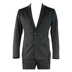 Prada taglia 42 - Abito monopetto in twill di poliestere misto nero con risvolto a tacche