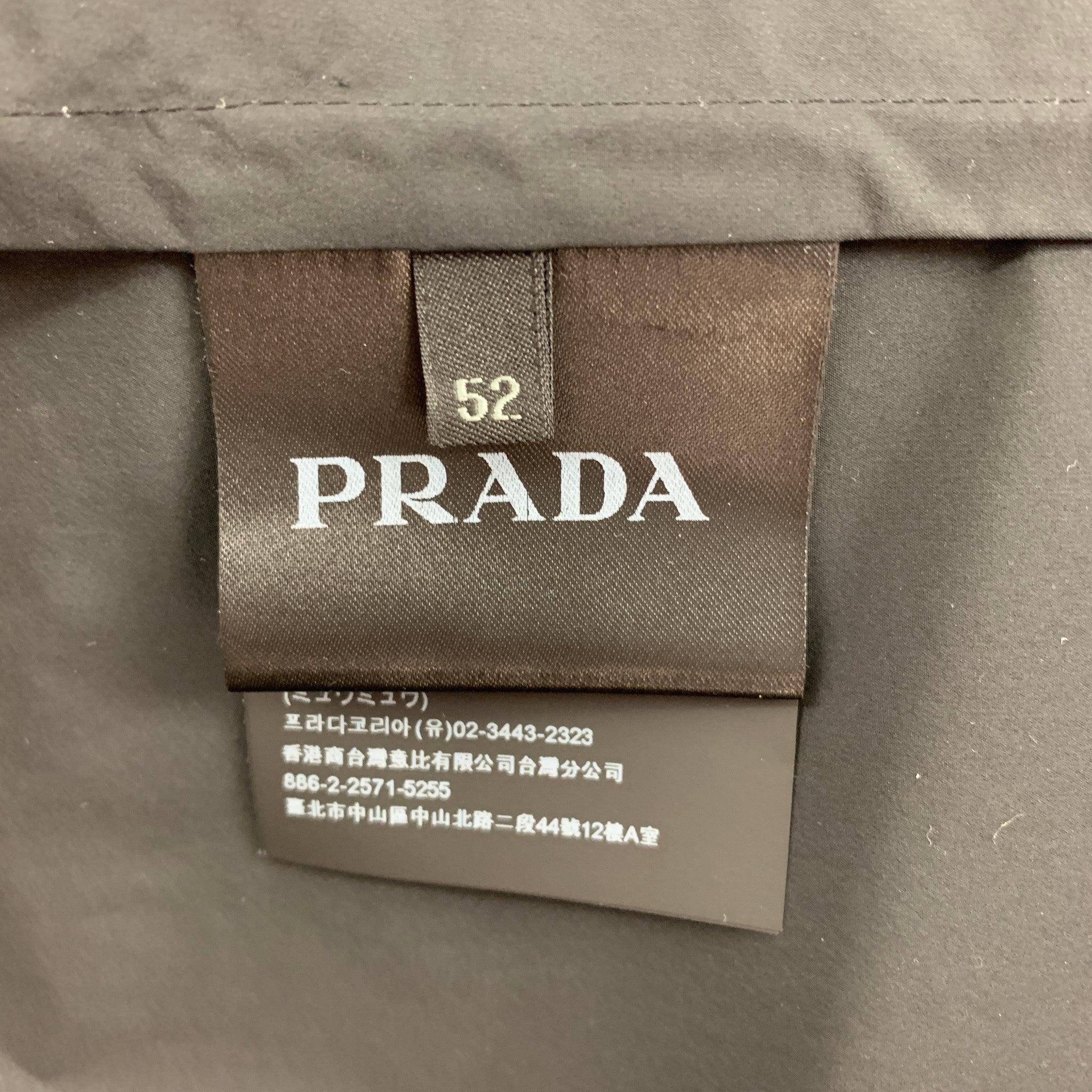 PRADA Size 42 Black Polyester Notch Lapel Suit For Sale 3