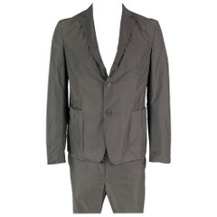 PRADA Taille 42 Costume noir en polyester à revers échancré