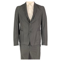PRADA Size 42 Black Polyester Notch Lapel Suit