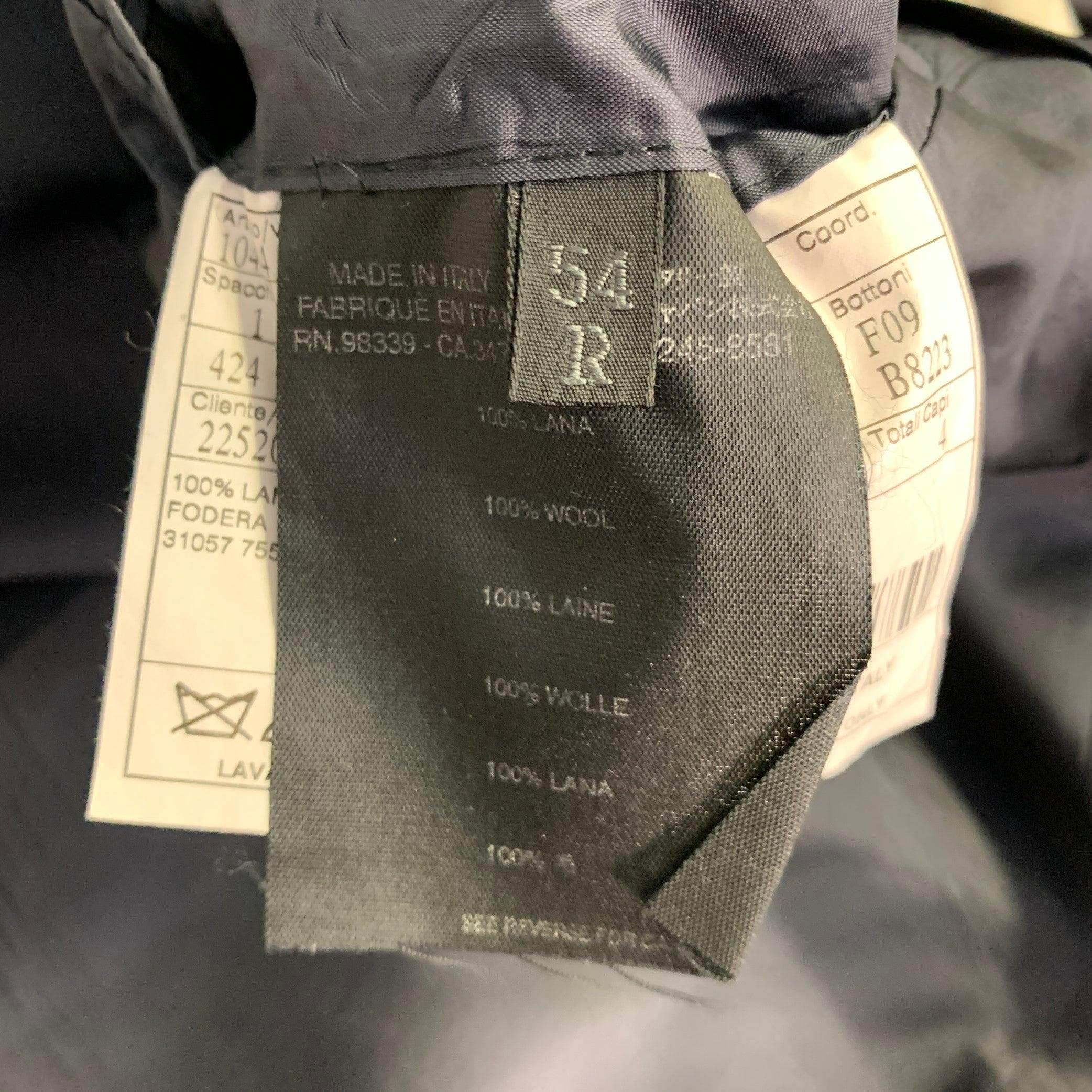 PRADA Taglia 42 Navy Charcoal Plaid Wool Single Breasted Notch Lapel Sport Coat in vendita 3