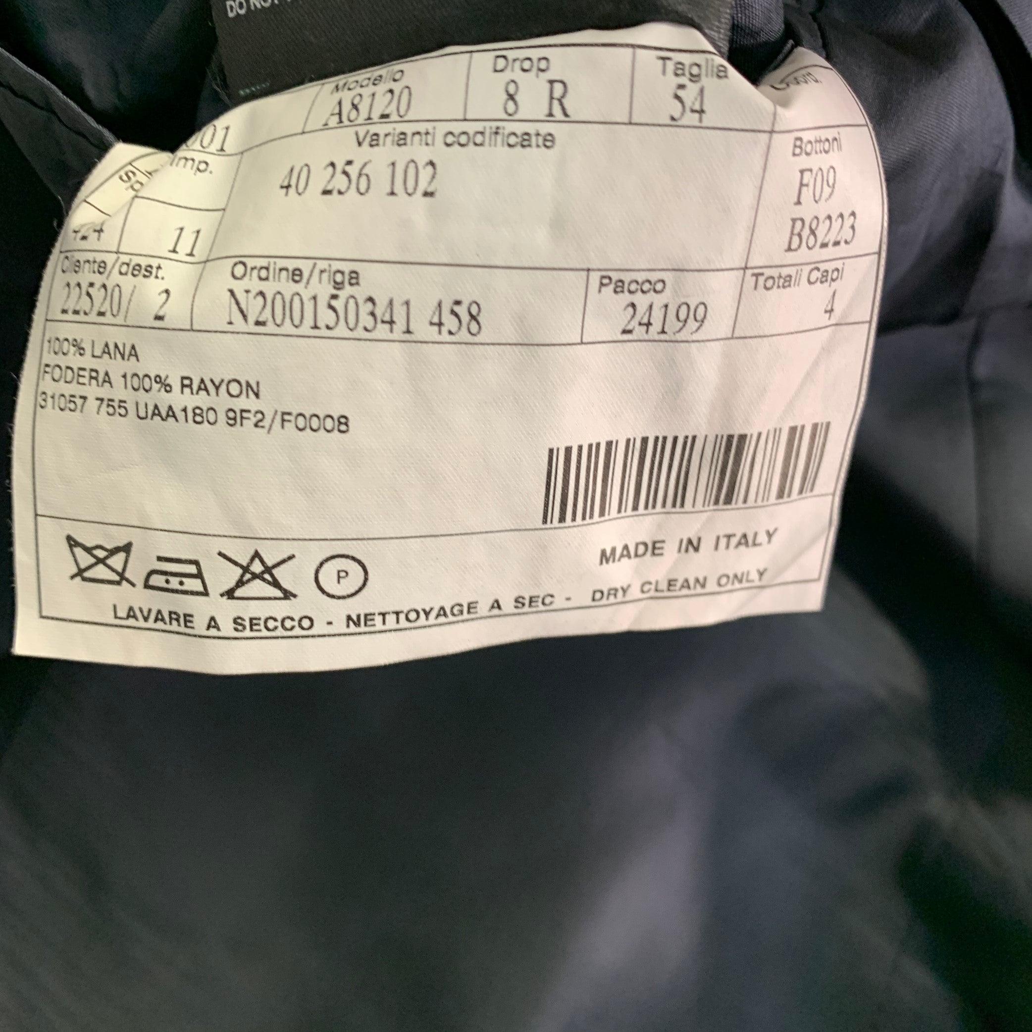 PRADA Taglia 42 Navy Charcoal Plaid Wool Single Breasted Notch Lapel Sport Coat in vendita 4