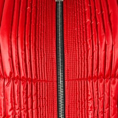 PRADA Size 42 Red Quilted Nylon Zip Up Jacket