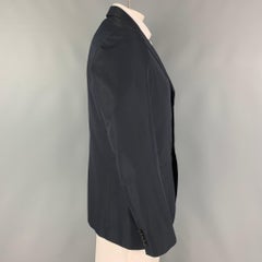 PRADA Size 42 Regular Black Silk Single Breasted Sport Coat