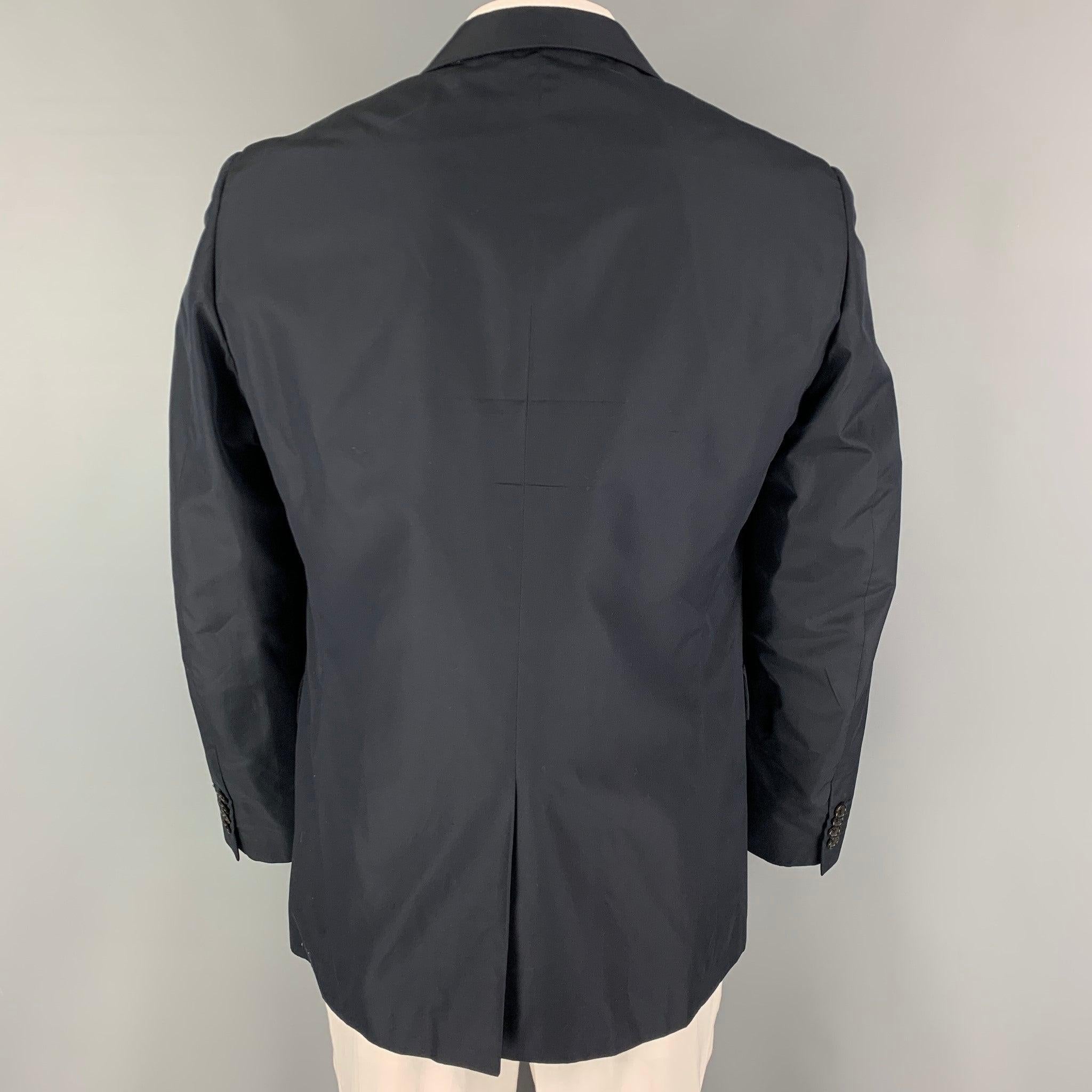 PRADA Size 42 Regular Black Silk Single Breasted Sport Coat In Good Condition For Sale In San Francisco, CA